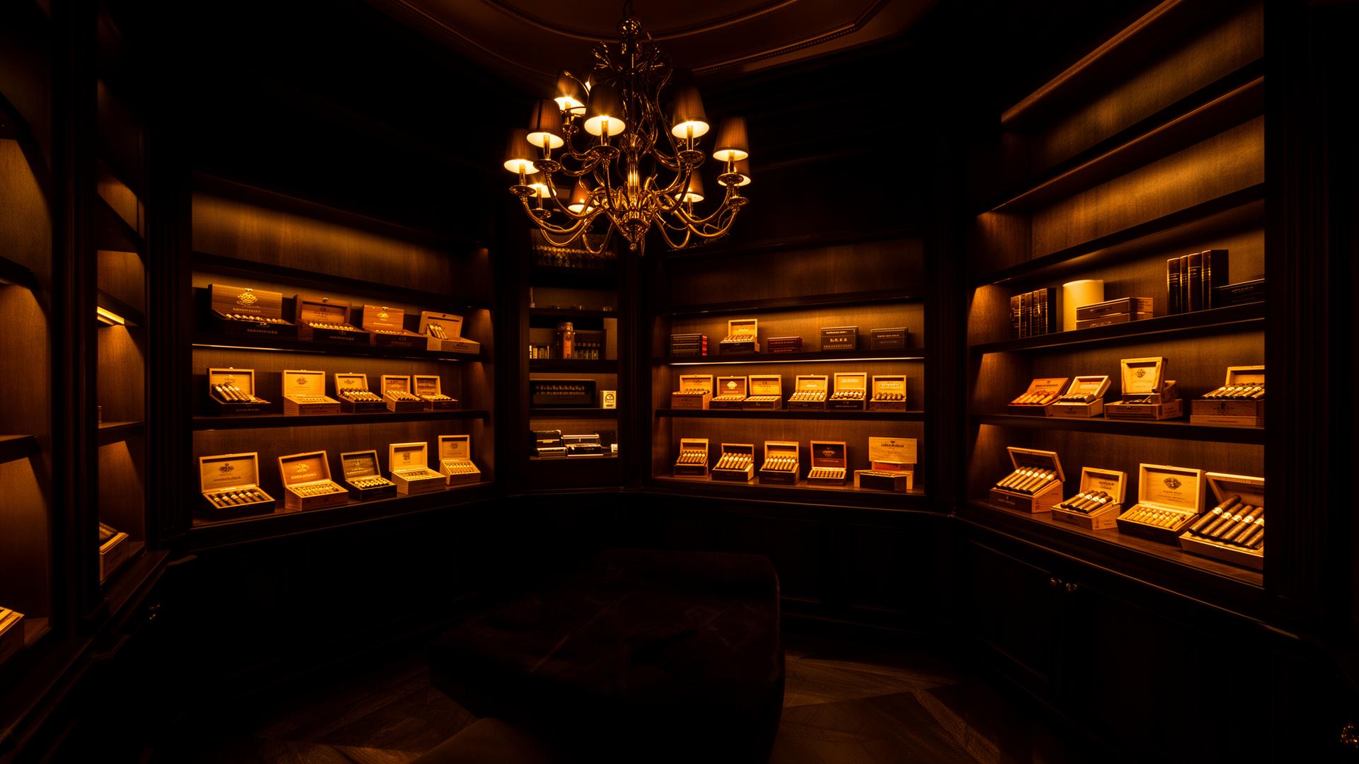 Premium tobacco boutique interior